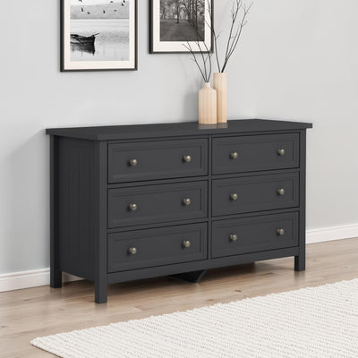 Maine 6 Drawer Wide Chest - Anthracite