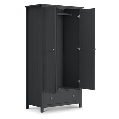 Maine 2 Door Combination Wardrobe - Anthracite