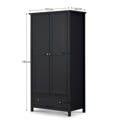 Maine 2 Door Combination Wardrobe - Anthracite