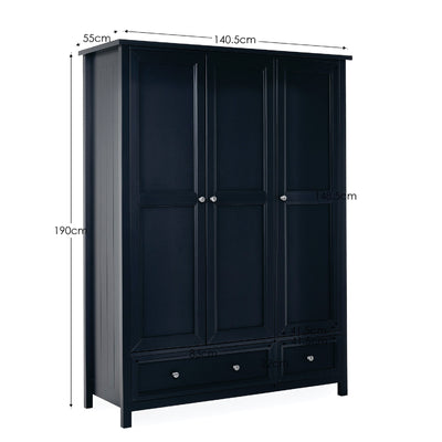 Maine 3 Door Combination Wardrobe - Anthracite