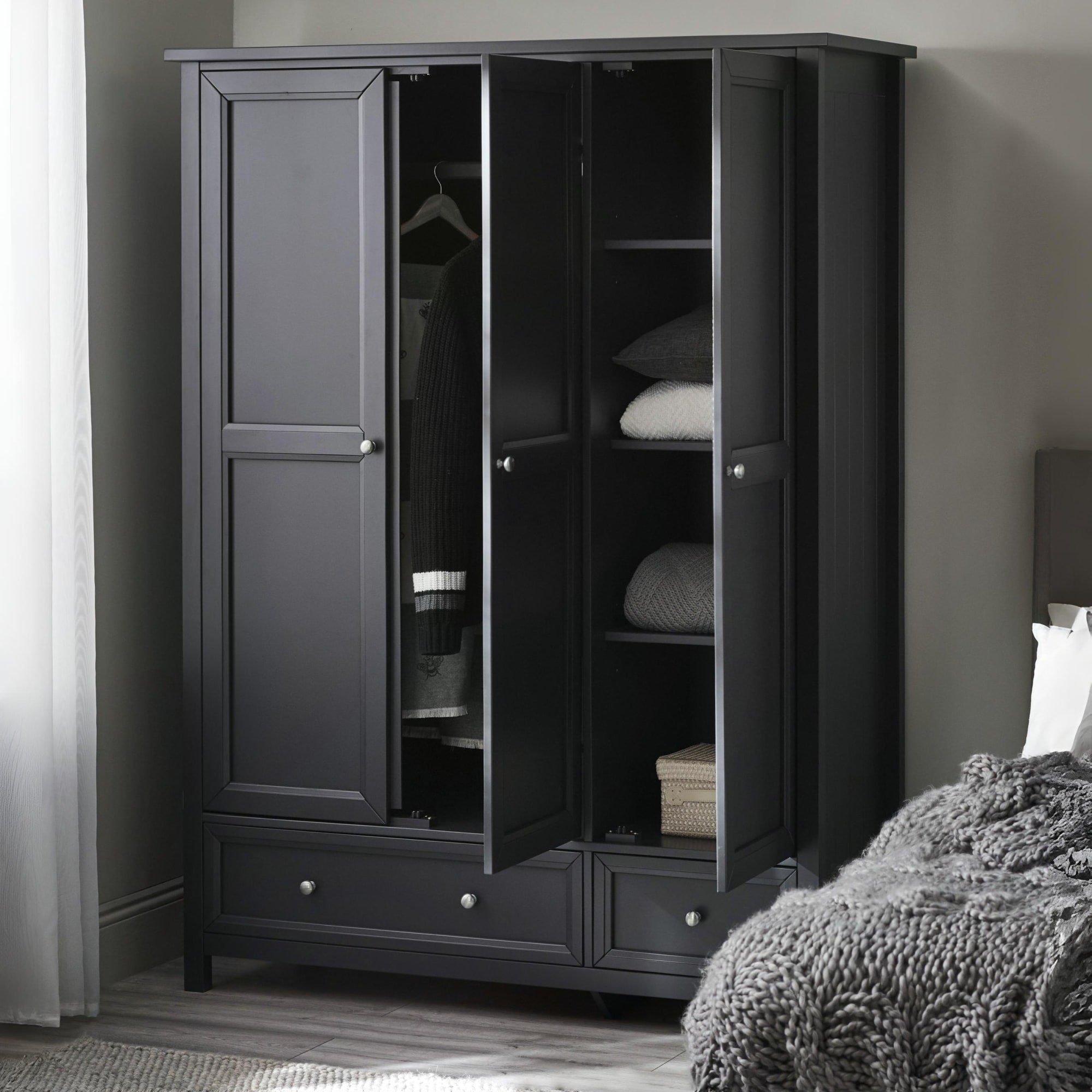 Maine 3 Door Combination Wardrobe - Anthracite