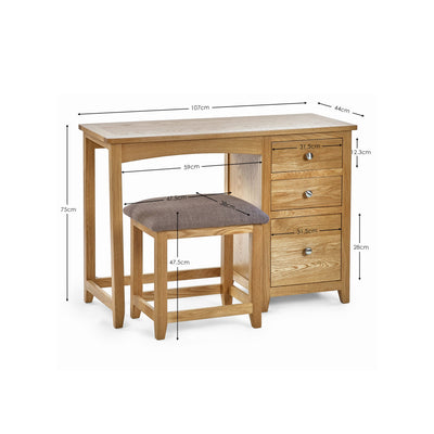 Mallory Single Dressing Table and Stool