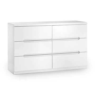 Manhattan 6 Drawer Wide Chest - White