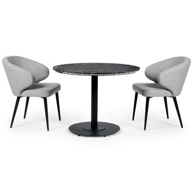 Set of 2 Marcus Light Grey Fabric Dining Chairs