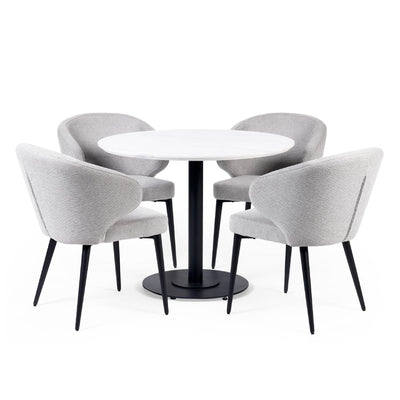 Set of 2 Marcus Light Grey Fabric Dining Chairs
