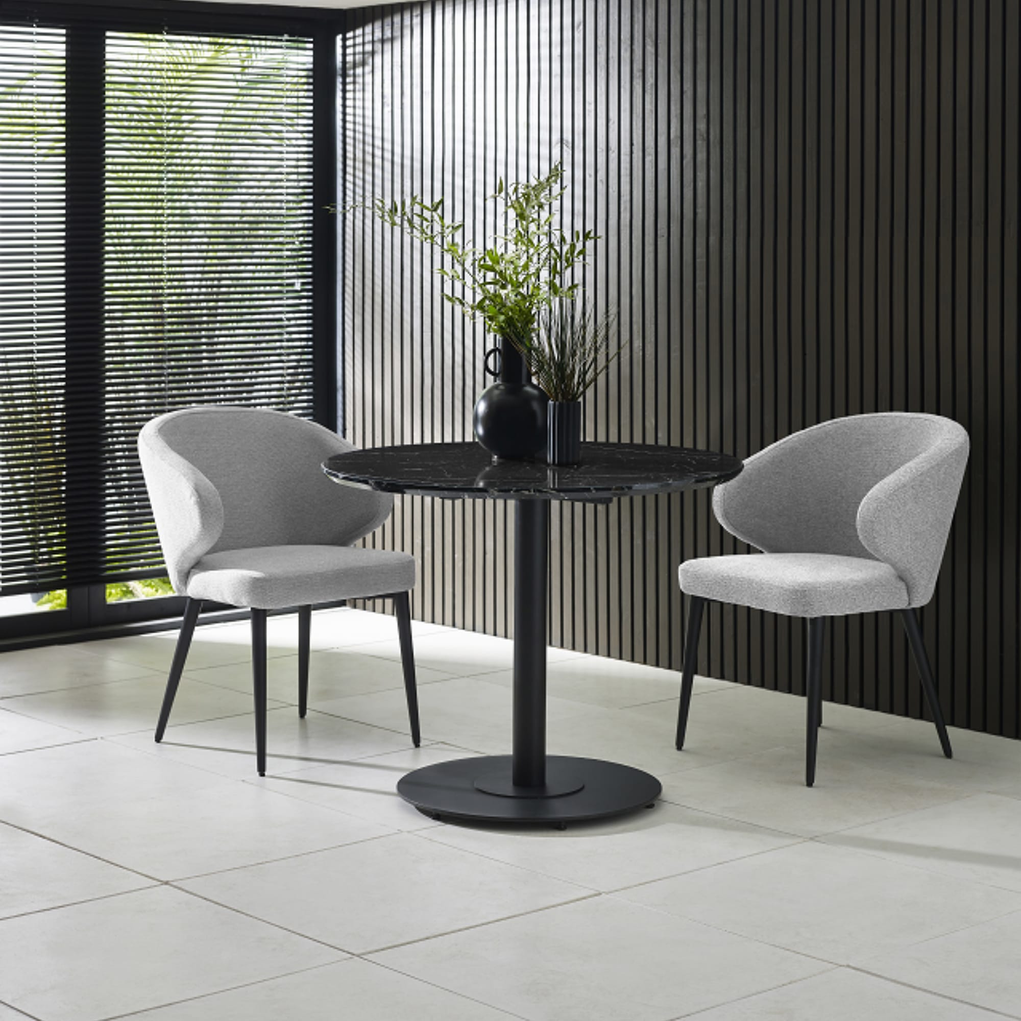 Set of 2 Marcus Light Grey Fabric Dining Chairs