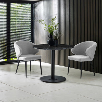 Set of 2 Marcus Light Grey Fabric Dining Chairs