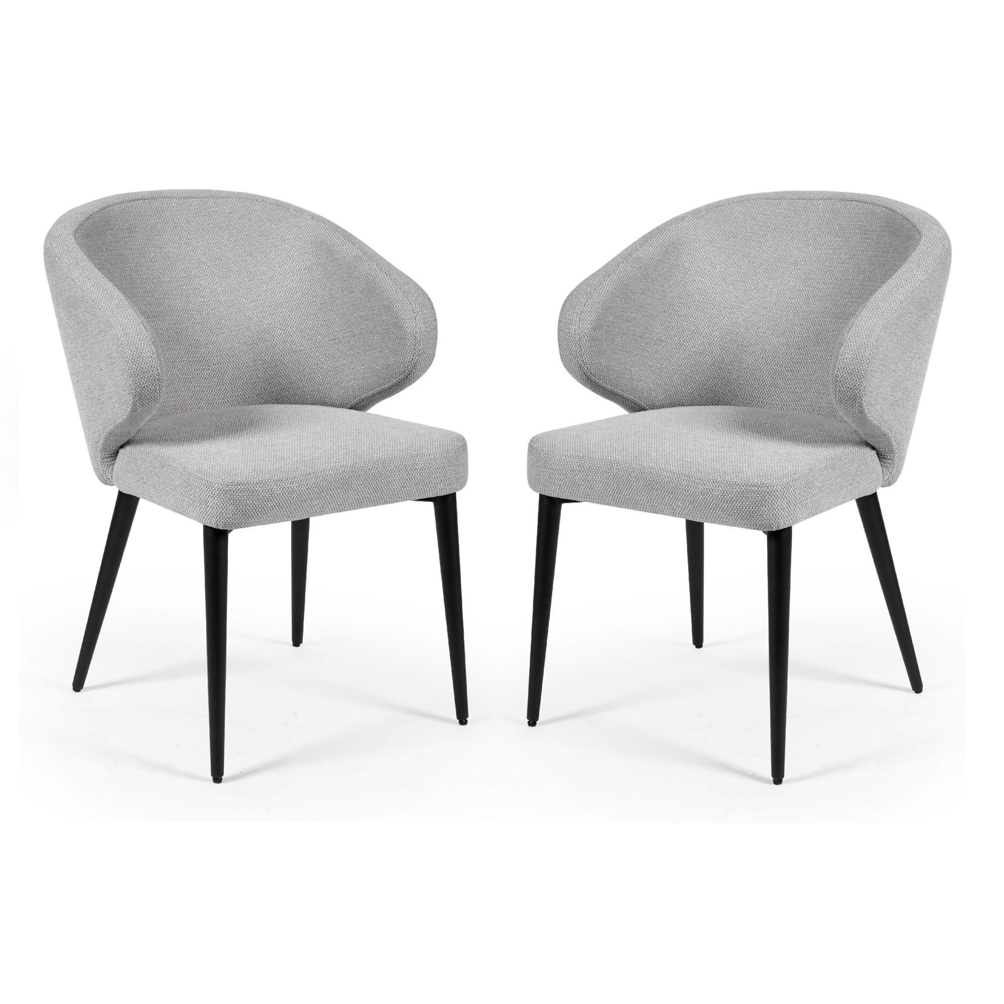 Set of 2 Marcus Light Grey Fabric Dining Chairs