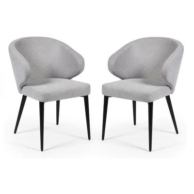 Set of 2 Marcus Light Grey Fabric Dining Chairs