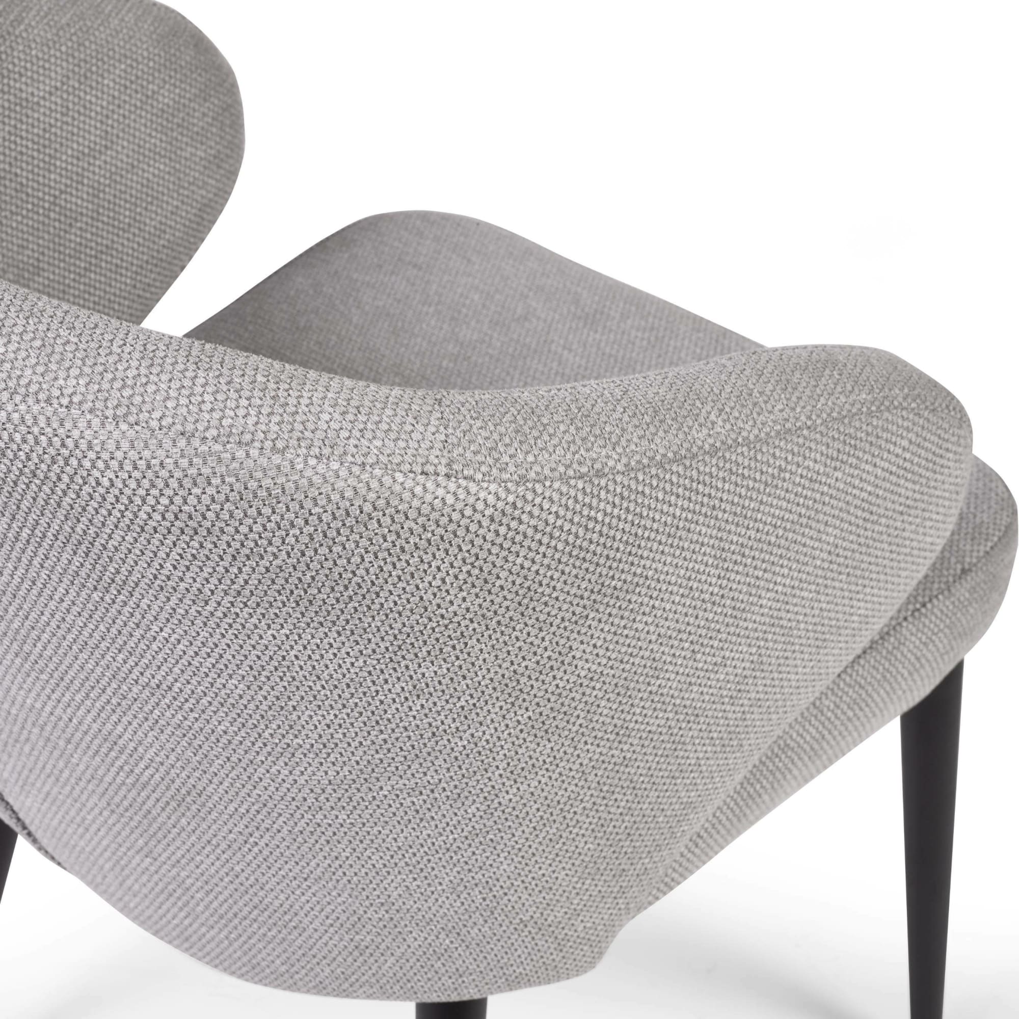Set of 2 Marcus Light Grey Fabric Dining Chairs