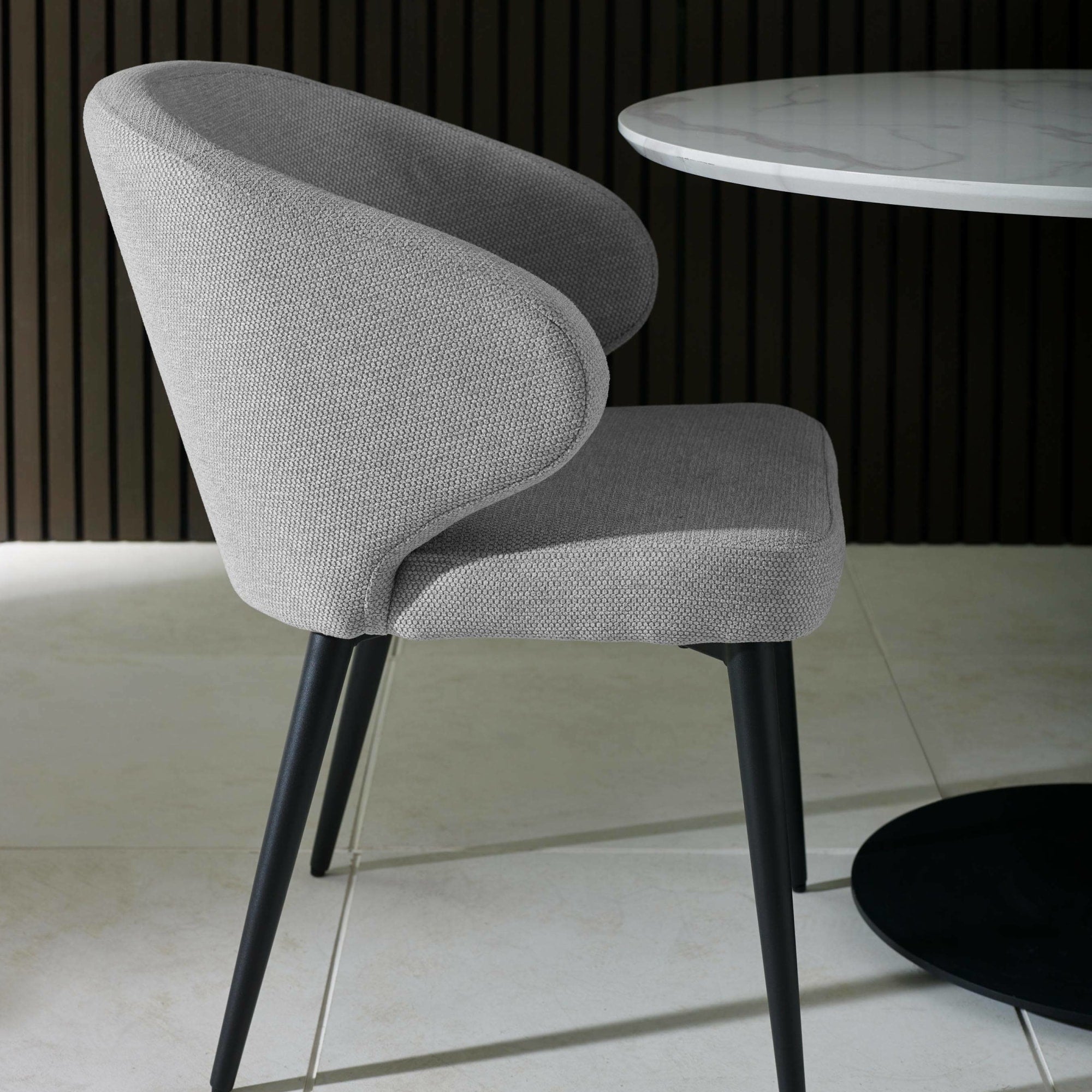 Set of 2 Marcus Light Grey Fabric Dining Chairs