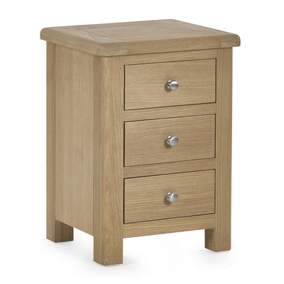 Memphis Limed Oak 3 Drawer Bedside