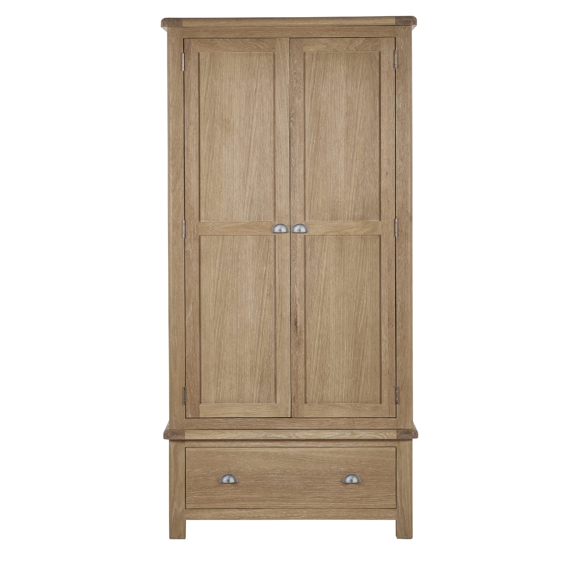 Memphis Limed Oak 2 Door 1 Drawer Wardrobe
