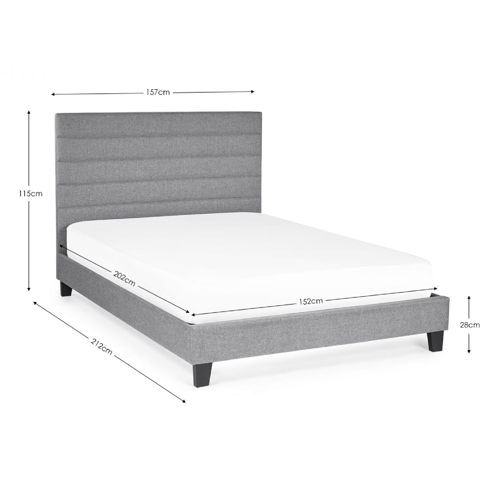Merida 135cm Double Bed - Grey