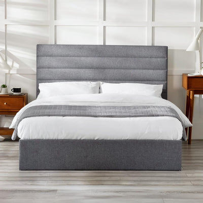 Merida Ottoman Storage 135cm Double Bed - Grey