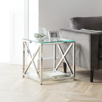 Miami Lamp Table - Silver
