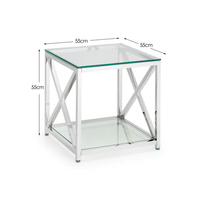 Miami Lamp Table - Silver