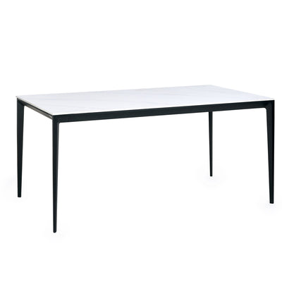 Miami Rectangular Stone Top Dining Table - White Marble
