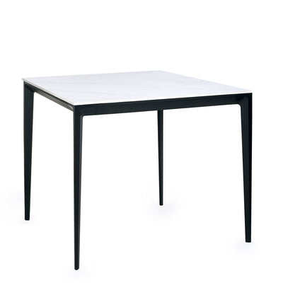 Miami Square Stone Top Dining Table - White Marble