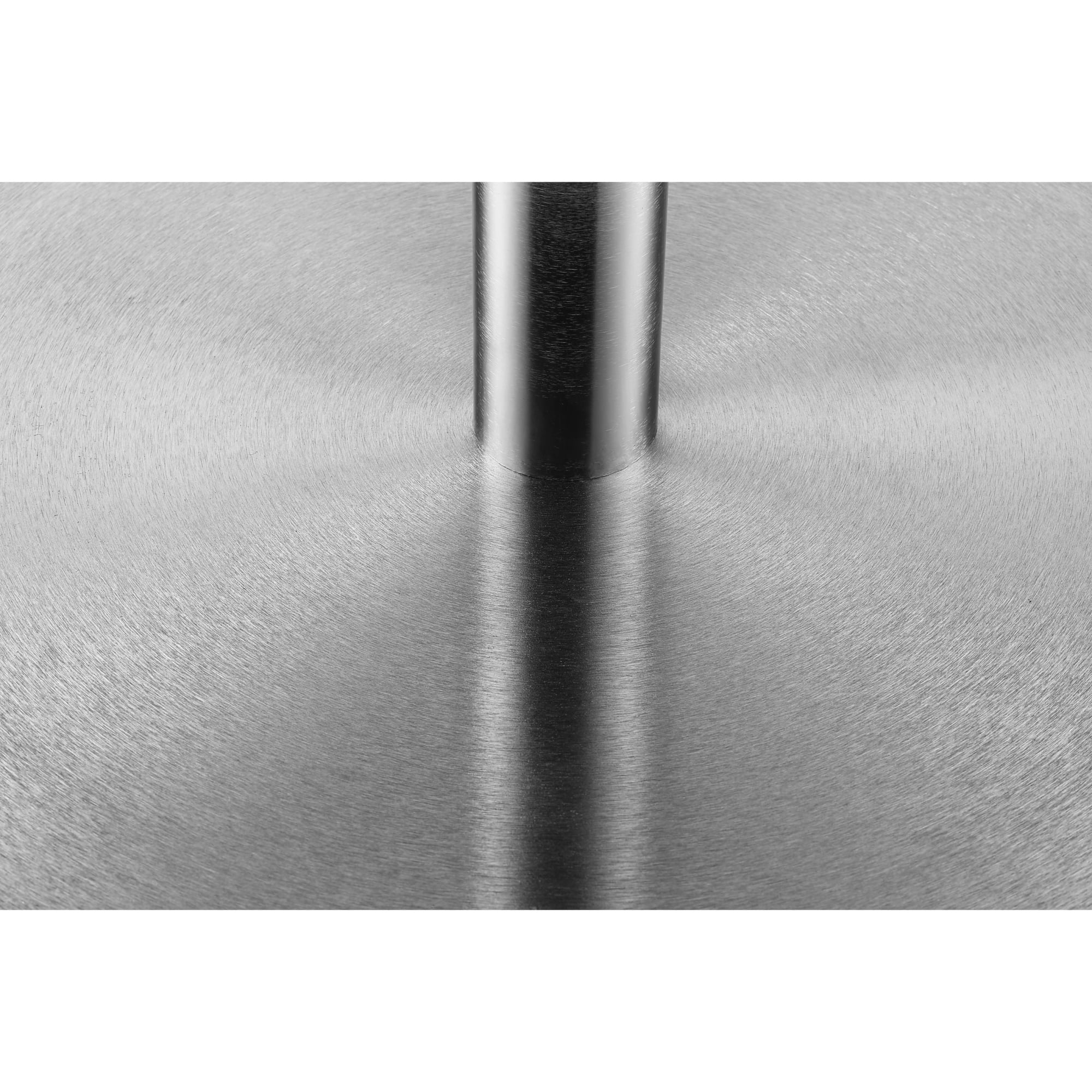 Milan Round Glass Brushed Steel Pedestal Table
