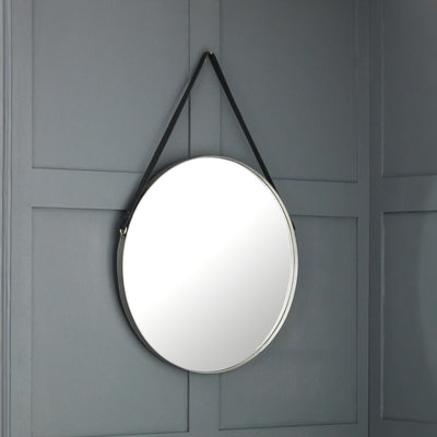 Opera Round Pewter Mirror