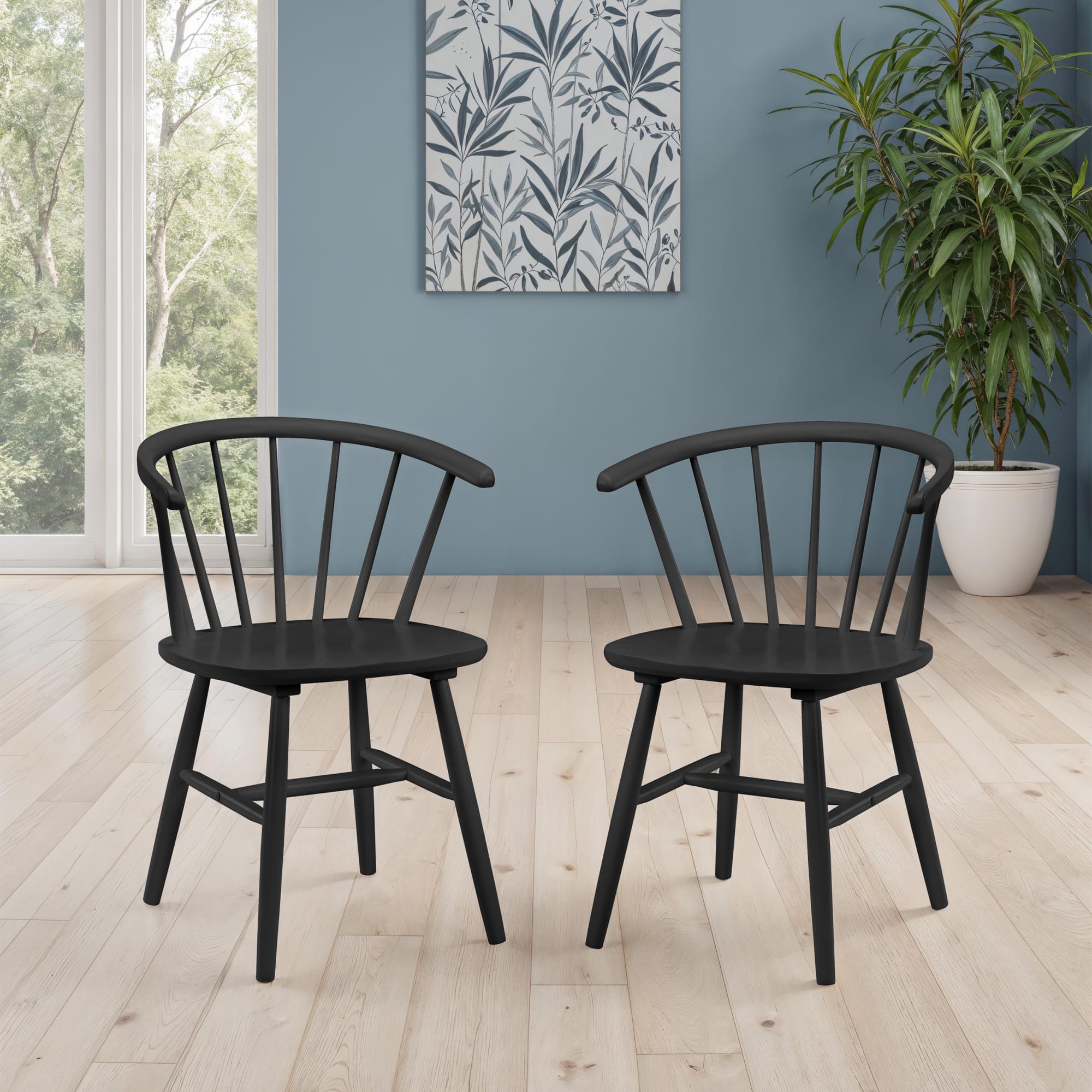 Set Of 2 Modena Dining Chairs - Black