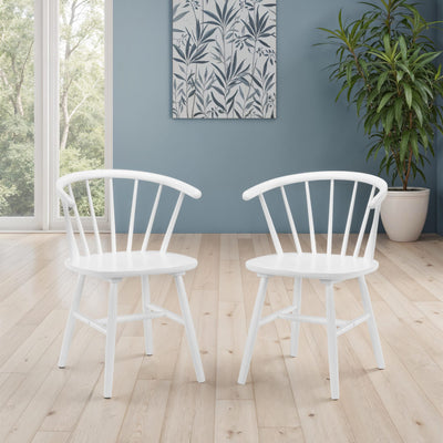 Set Of 2 Modena Dining Chairs - White