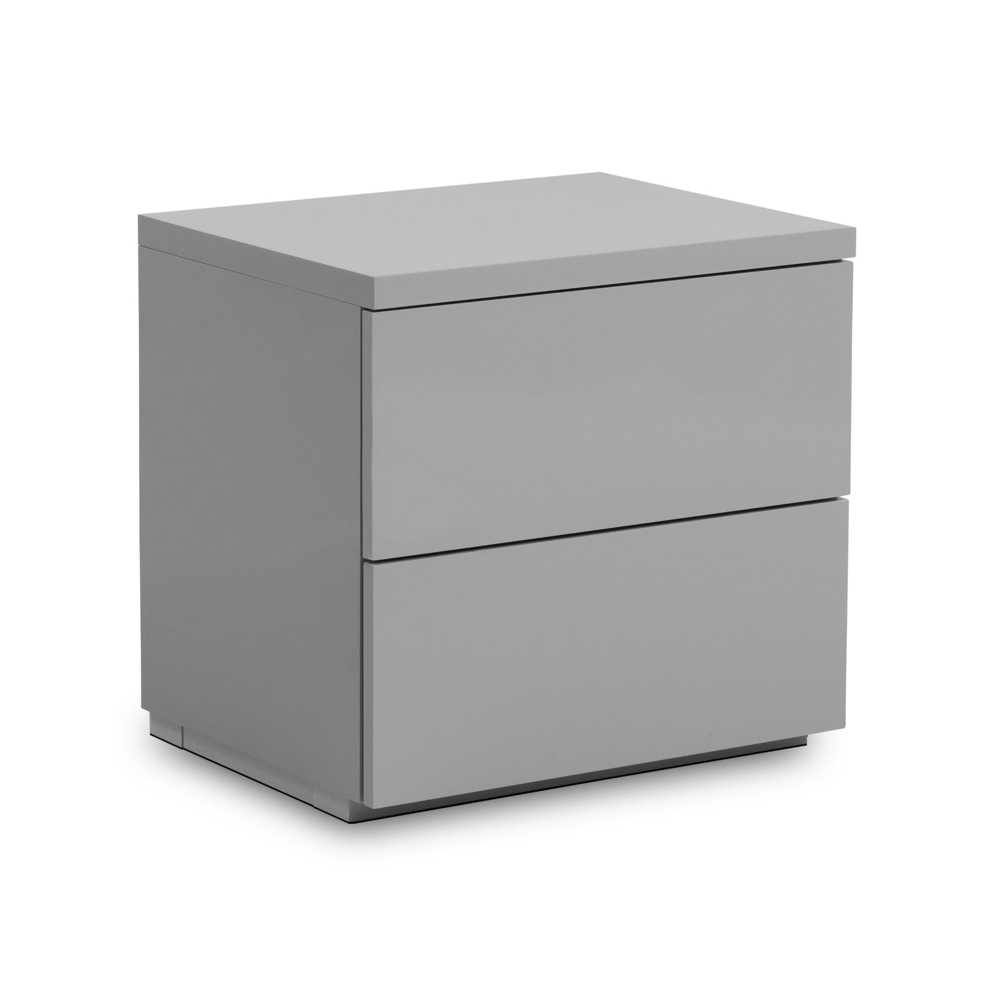 Monaco 2 Drw Bedside - Grey Gloss