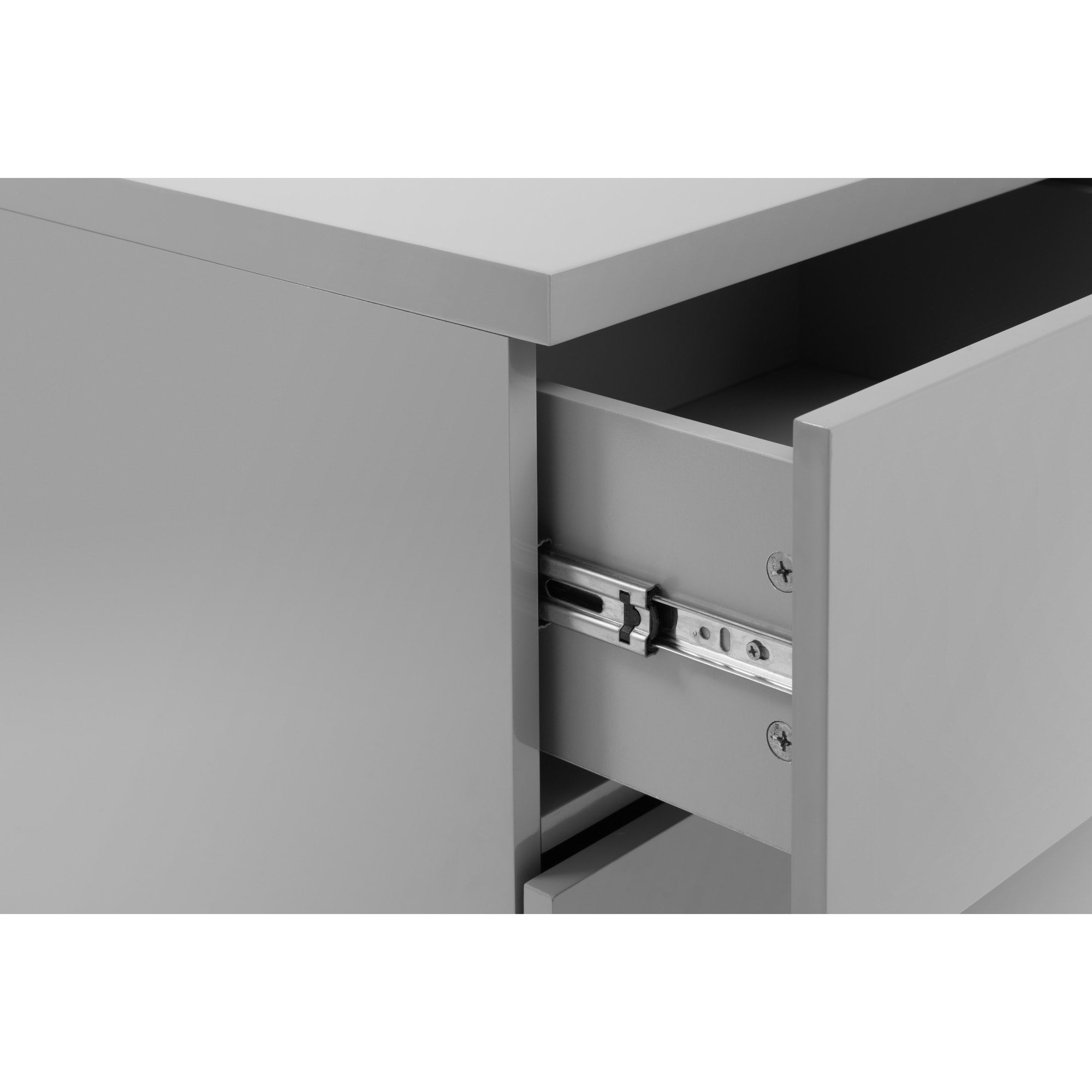 Monaco 2 Drw Bedside - Grey Gloss