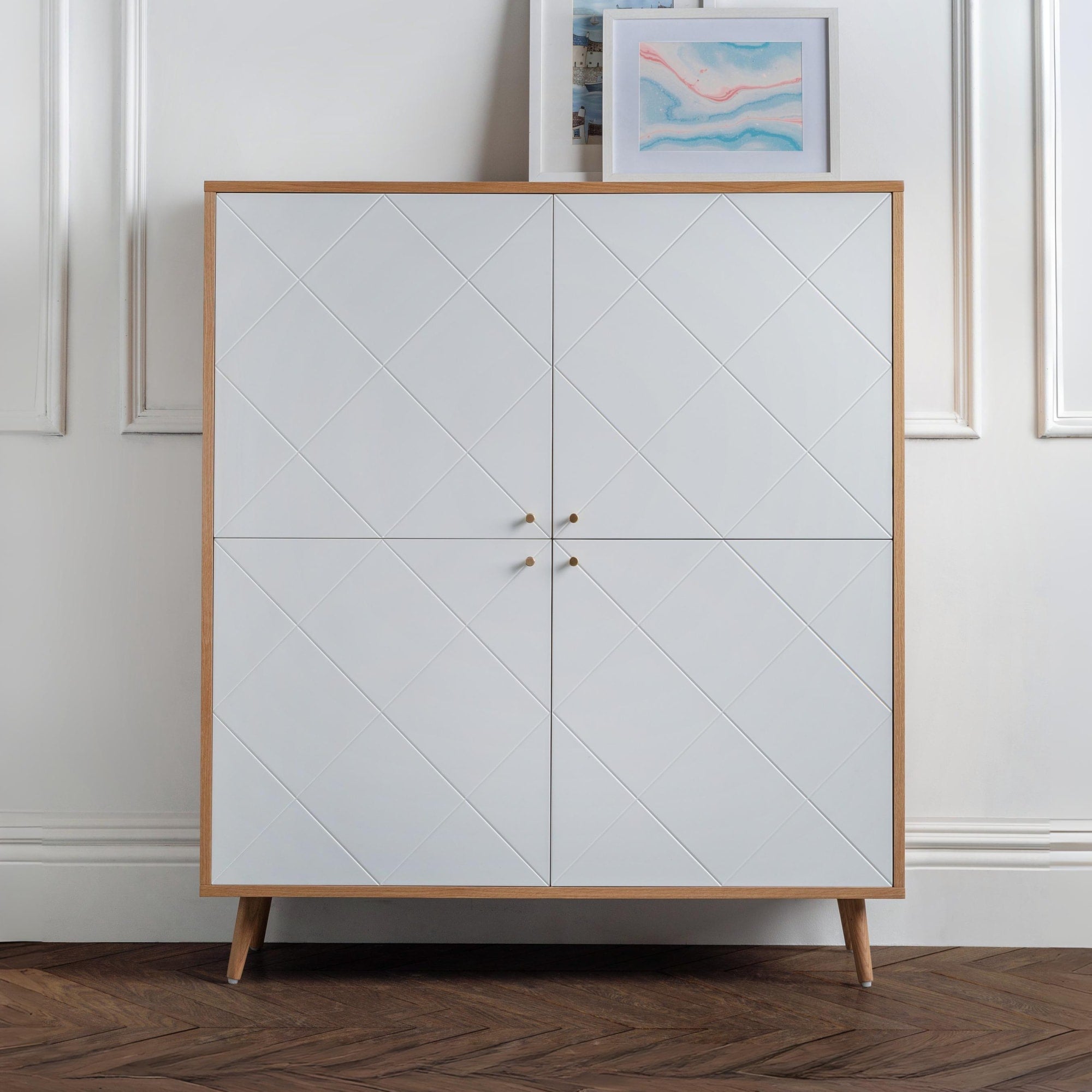 Moritz 4 Door Cabinet - Oak & White