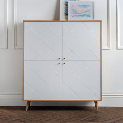 Moritz 4 Door Cabinet - Oak & White