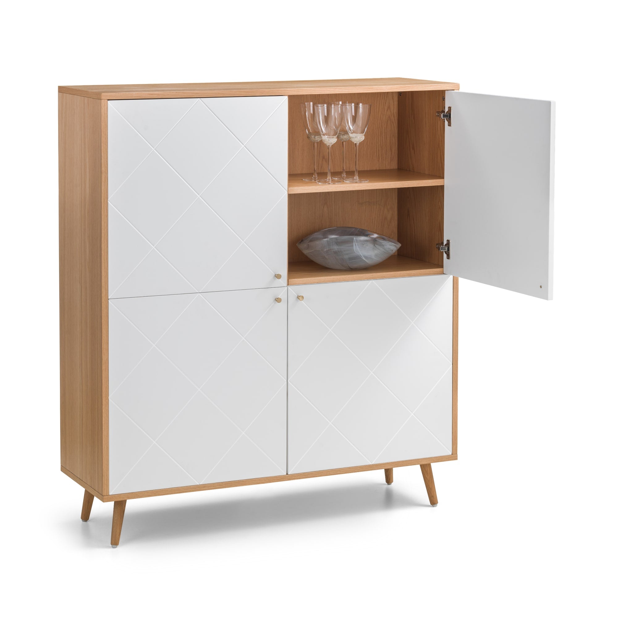 Moritz 4 Door Cabinet - Oak & White