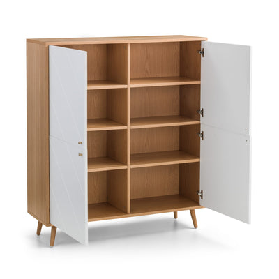 Moritz 4 Door Cabinet - Oak & White