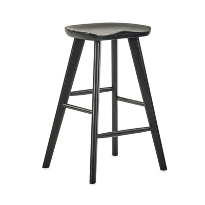 Mulu Black Solid Oak Bar Stool