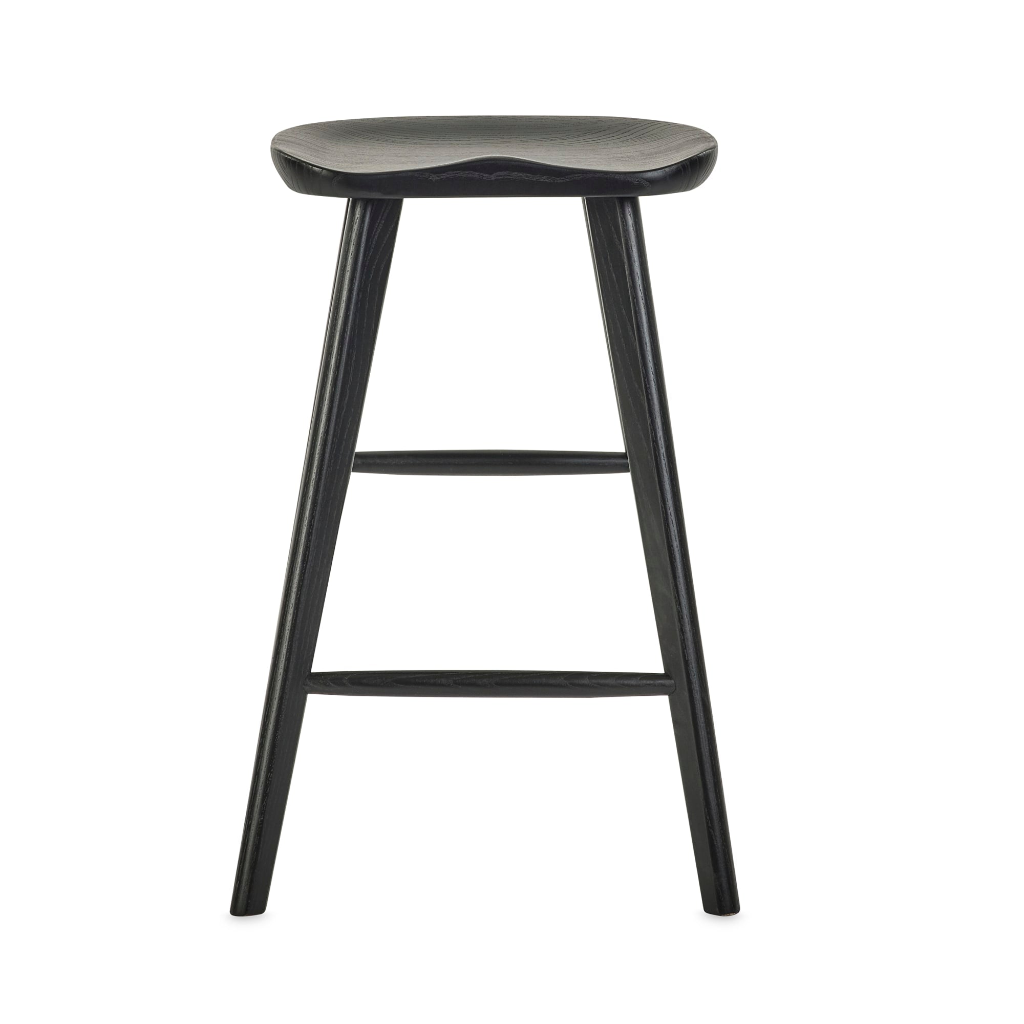 Mulu Black Solid Oak Bar Stool