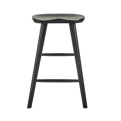 Mulu Black Solid Oak Bar Stool