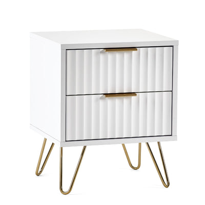 Murano 2 Drawer Bedside - Matt White