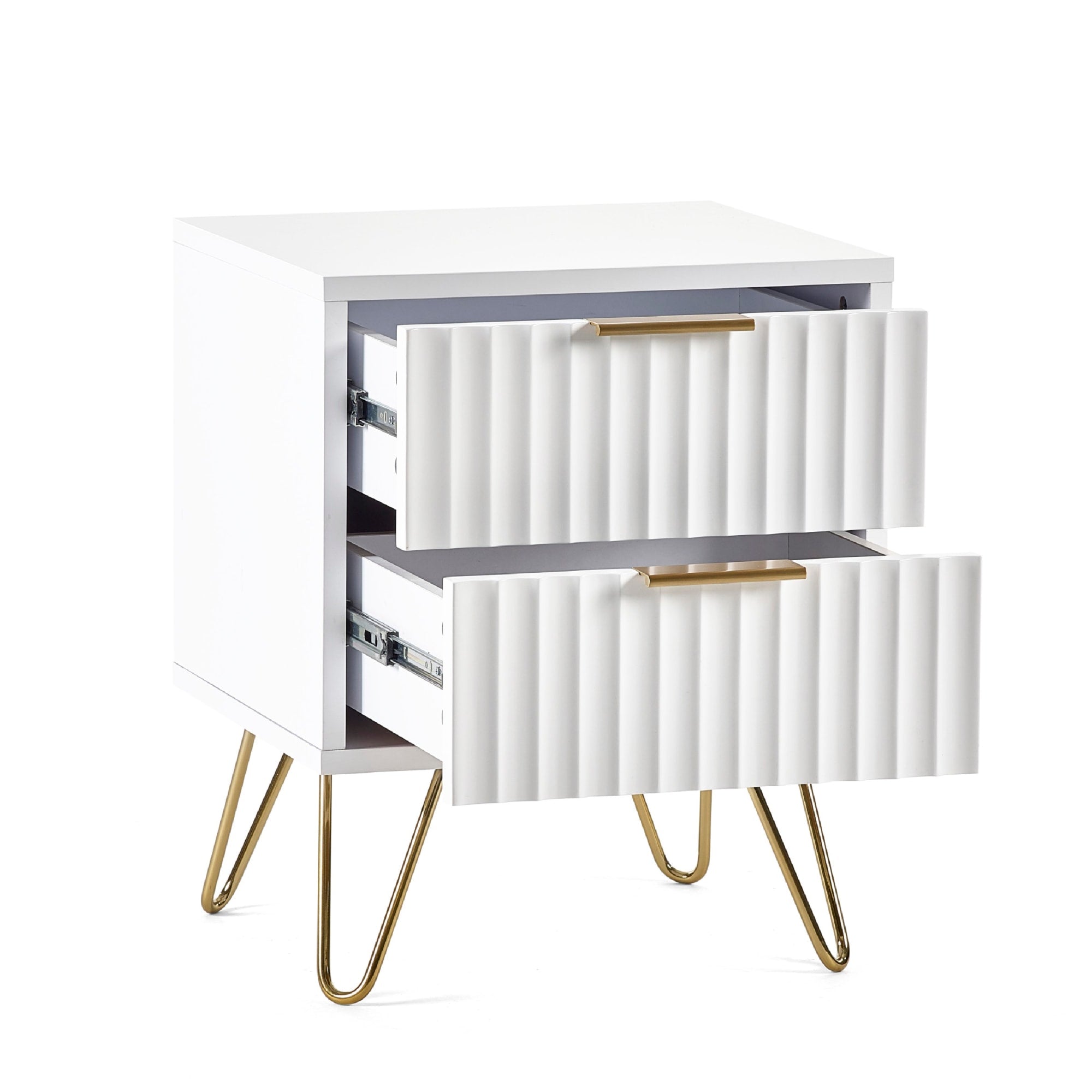 Murano 2 Drawer Bedside - Matt White