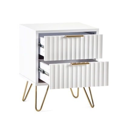 Murano 2 Drawer Bedside - Matt White