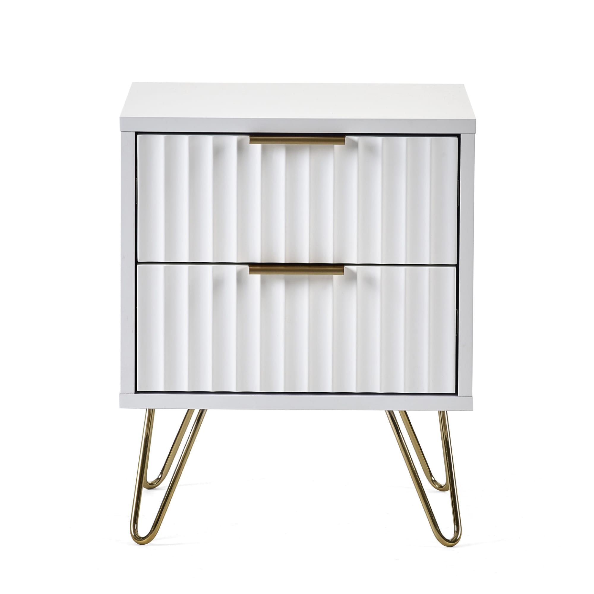 Murano 2 Drawer Bedside - Matt White