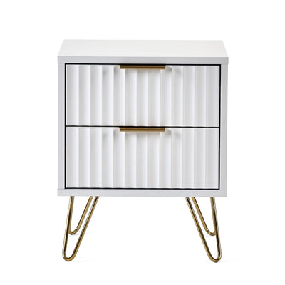 Murano 2 Drawer Bedside - Matt White