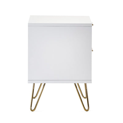 Murano 2 Drawer Bedside - Matt White