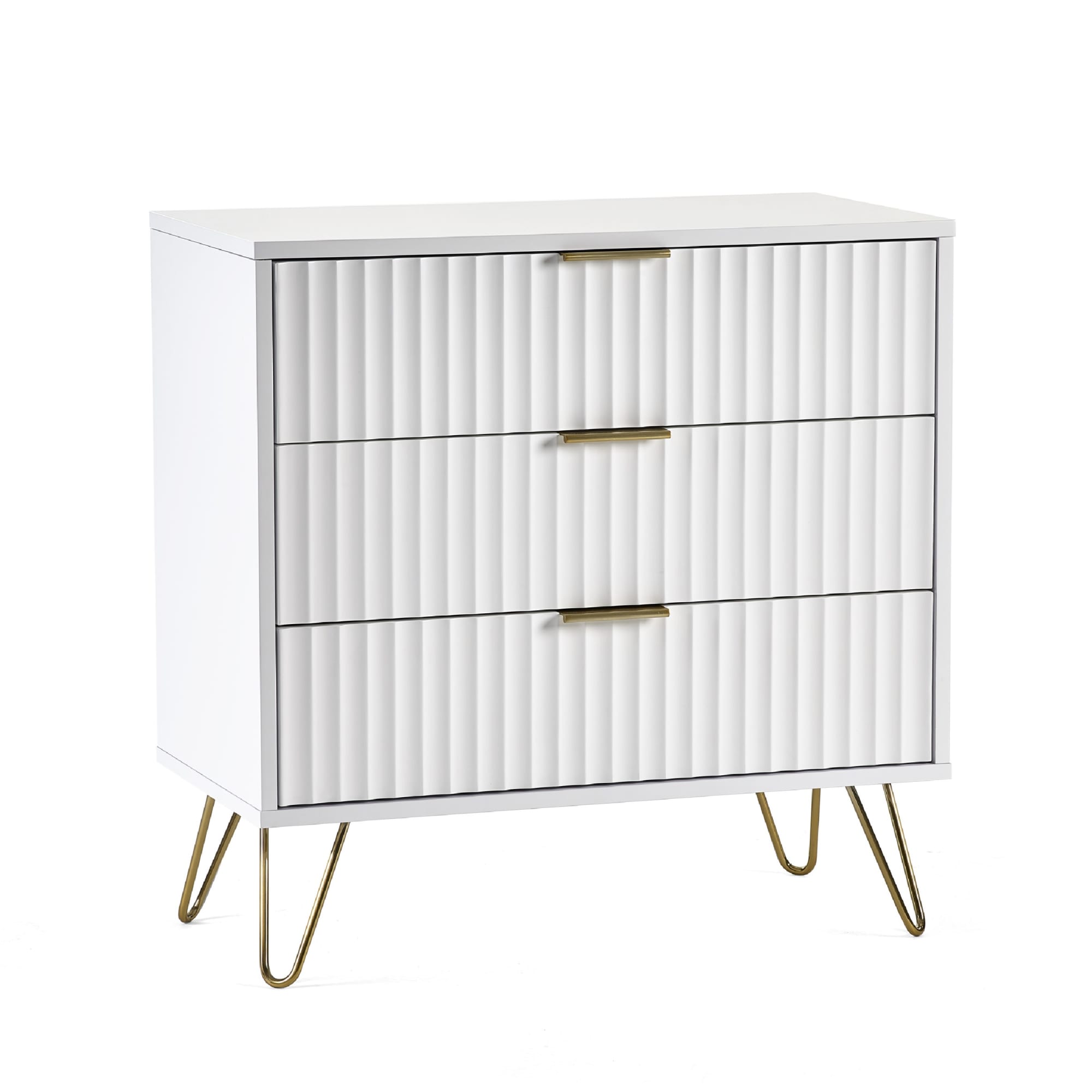 Murano 3 Drawer Chest - Matt White