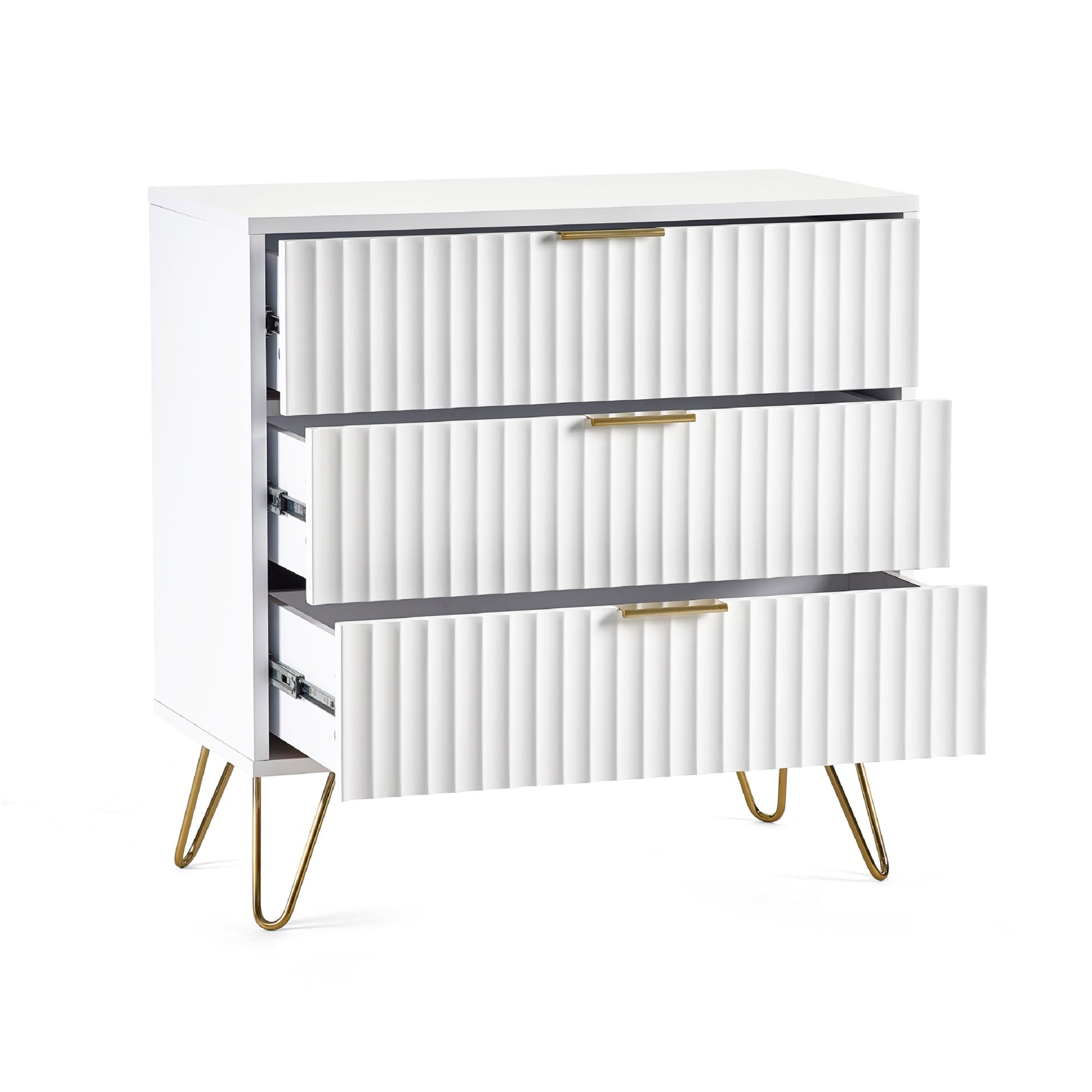 Murano 3 Drawer Chest - Matt White