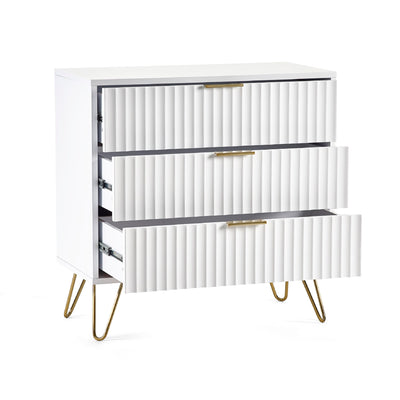 Murano 3 Drawer Chest - Matt White