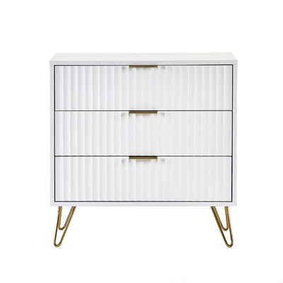 Murano 3 Drawer Chest - Matt White
