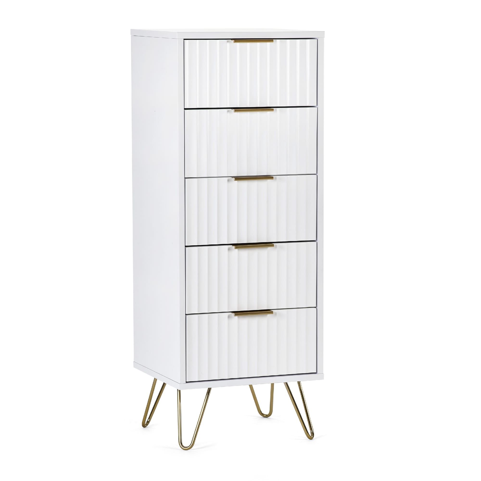 Murano 5 Drawer Tallboy - Matt White
