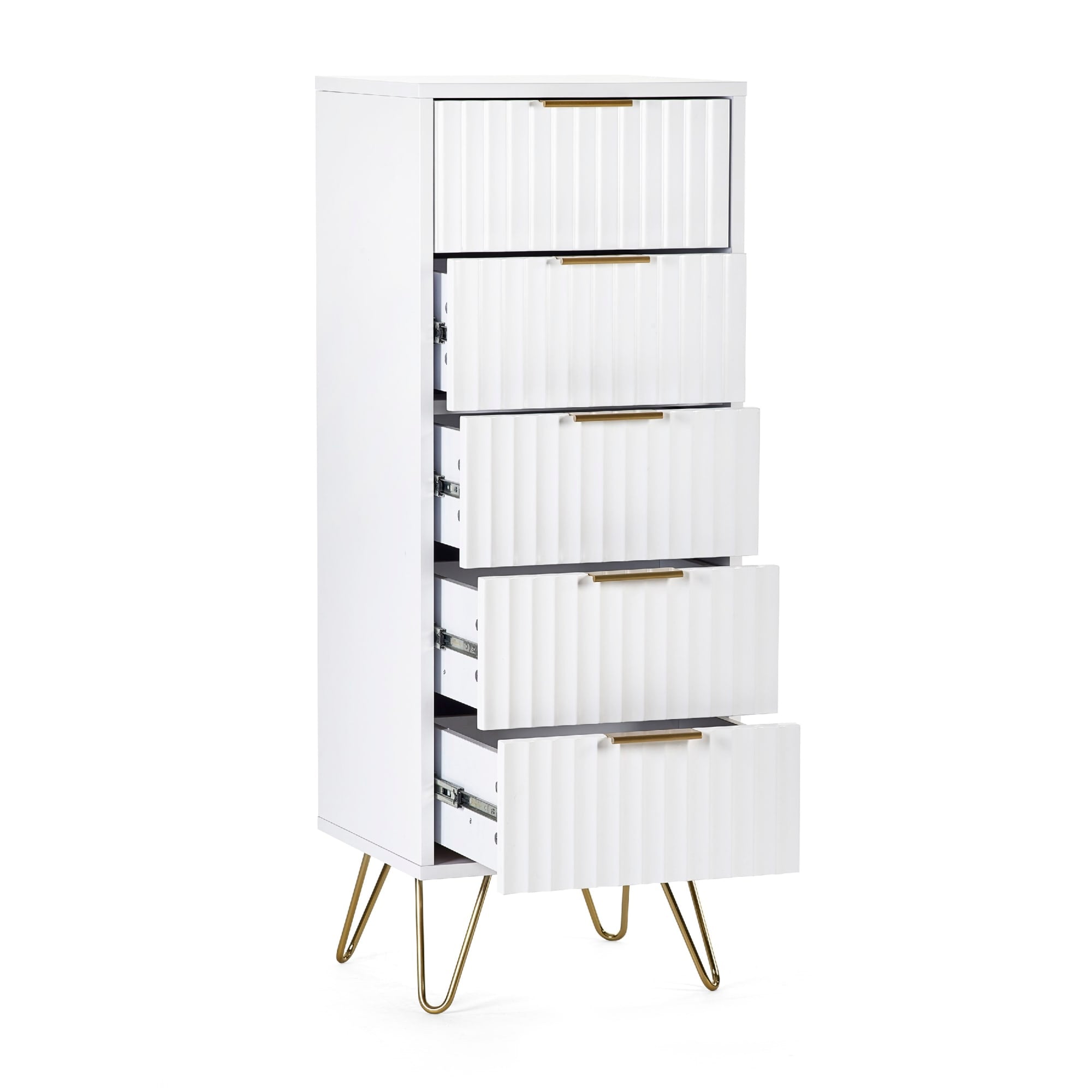 Murano 5 Drawer Tallboy - Matt White