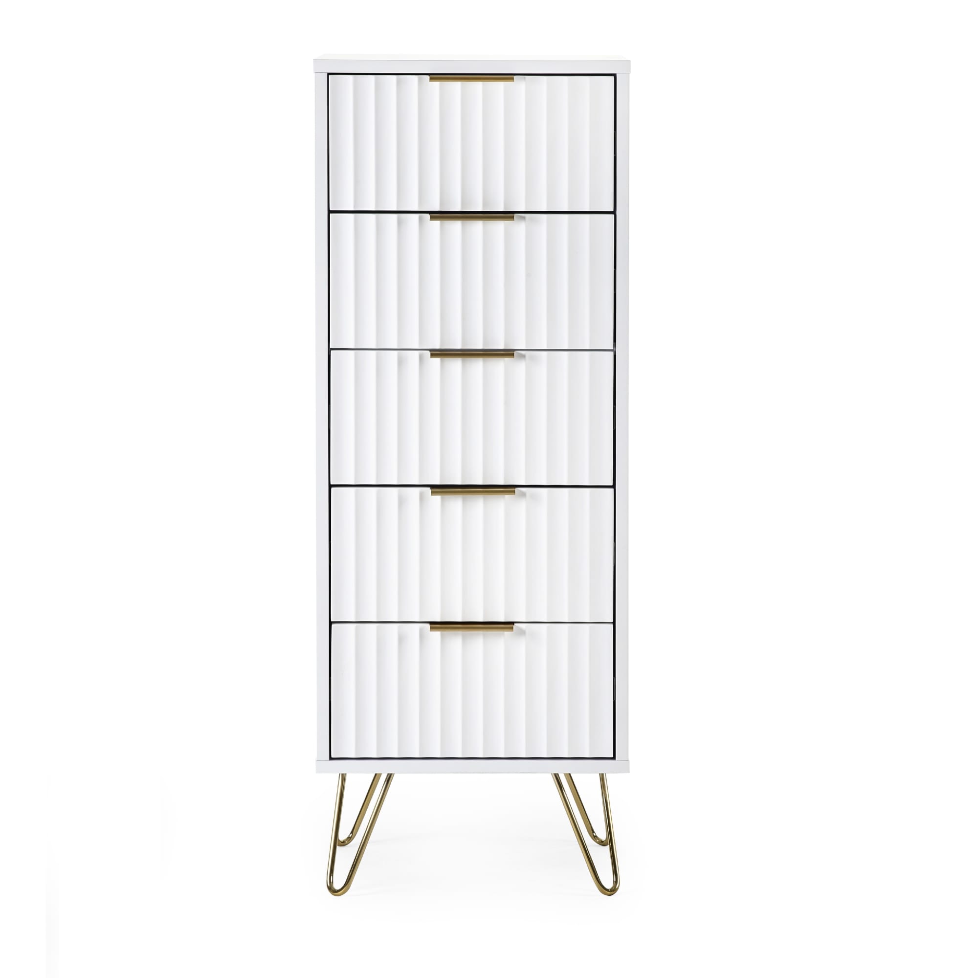 Murano 5 Drawer Tallboy - Matt White