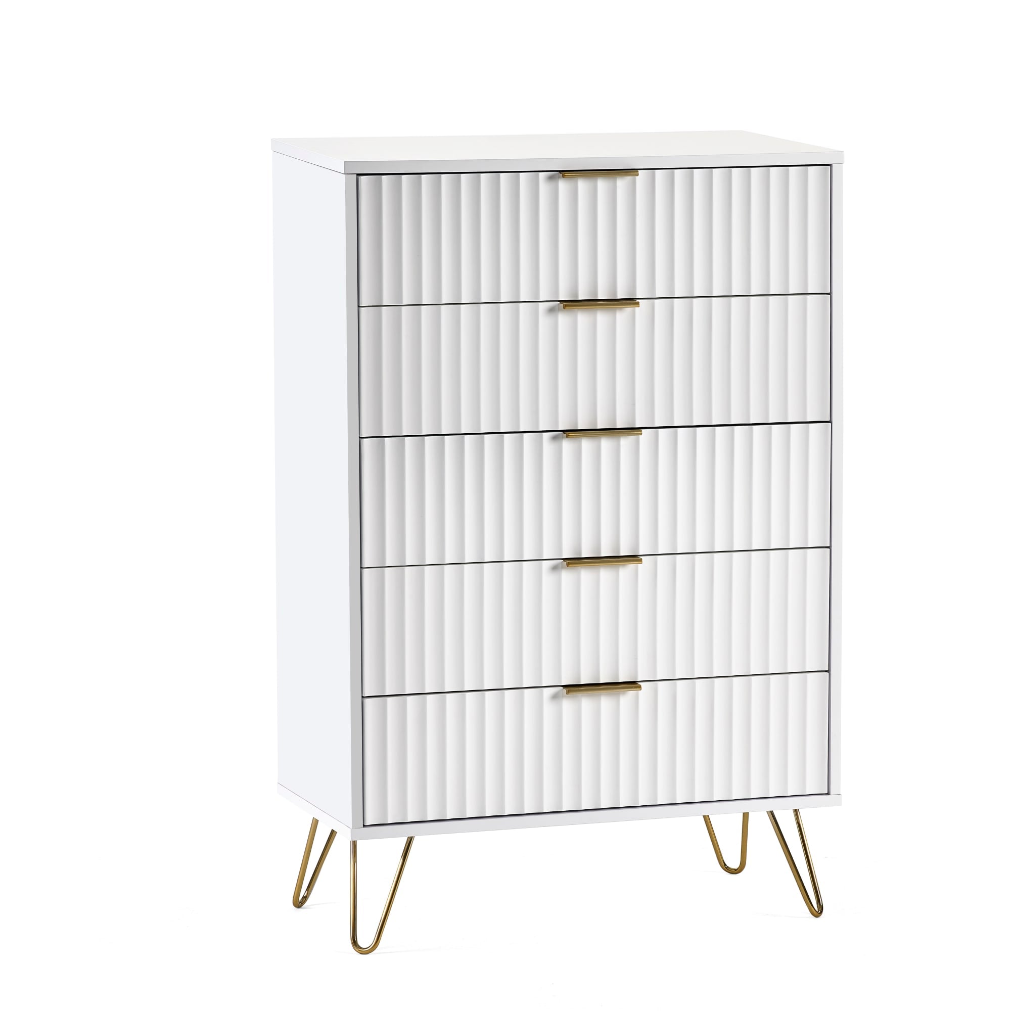 Murano 5 Drawer Chest - Matt White